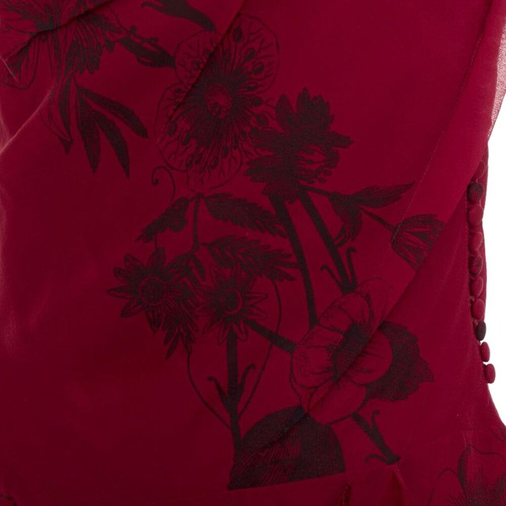CHRISTIAN DIOR 2006 John Galliano Vintage Runway red silk floral dress FR40 M - Picture 2 of 8